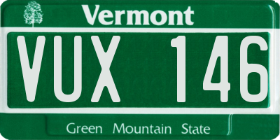 VT license plate VUX146