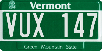 VT license plate VUX147