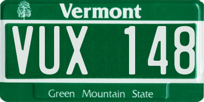 VT license plate VUX148