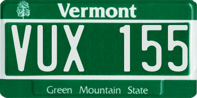 VT license plate VUX155