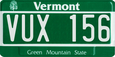 VT license plate VUX156