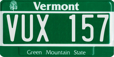 VT license plate VUX157