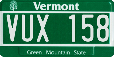 VT license plate VUX158
