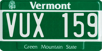 VT license plate VUX159