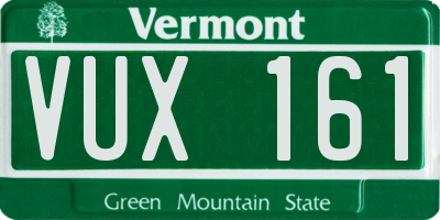 VT license plate VUX161