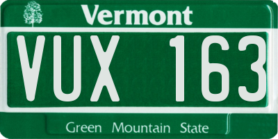 VT license plate VUX163