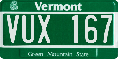 VT license plate VUX167