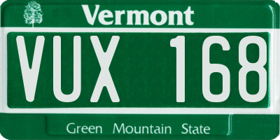 VT license plate VUX168