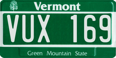 VT license plate VUX169