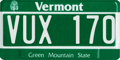 VT license plate VUX170