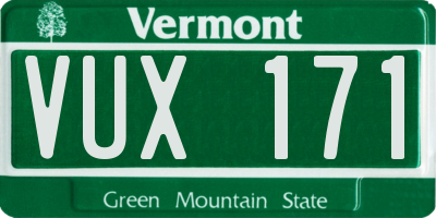 VT license plate VUX171