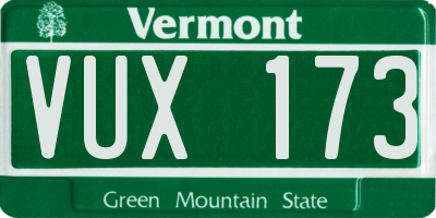 VT license plate VUX173