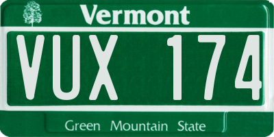 VT license plate VUX174