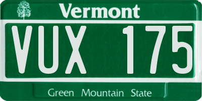 VT license plate VUX175