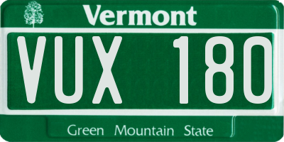 VT license plate VUX180
