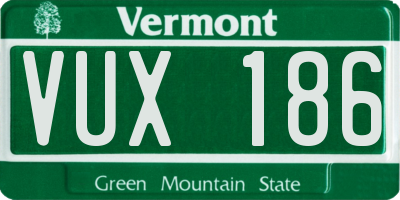 VT license plate VUX186