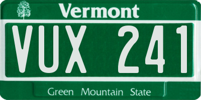 VT license plate VUX241