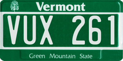 VT license plate VUX261