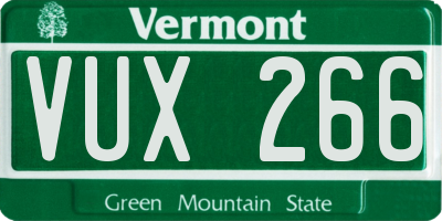 VT license plate VUX266