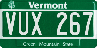 VT license plate VUX267
