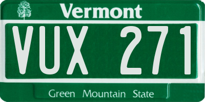 VT license plate VUX271