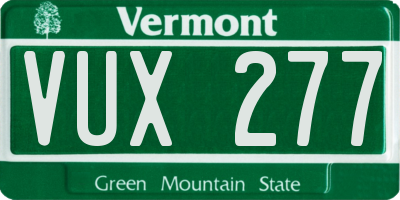 VT license plate VUX277