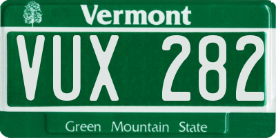 VT license plate VUX282