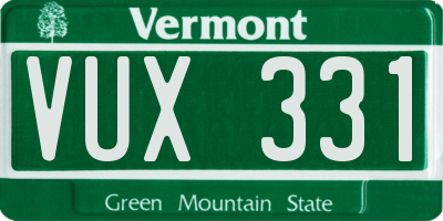VT license plate VUX331