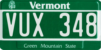 VT license plate VUX348
