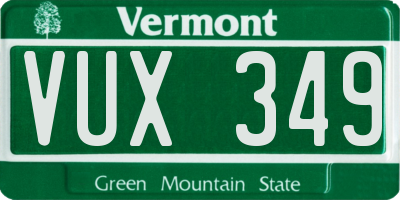 VT license plate VUX349