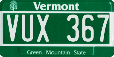 VT license plate VUX367