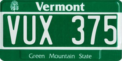 VT license plate VUX375