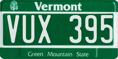 VT license plate VUX395