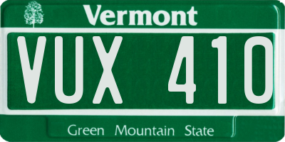 VT license plate VUX410