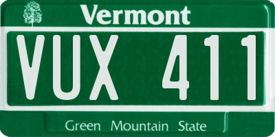 VT license plate VUX411