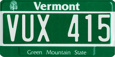 VT license plate VUX415