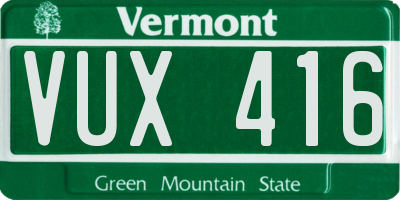 VT license plate VUX416