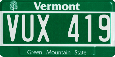 VT license plate VUX419