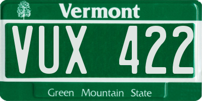 VT license plate VUX422