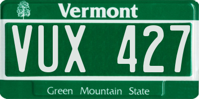 VT license plate VUX427