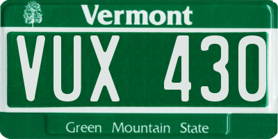 VT license plate VUX430