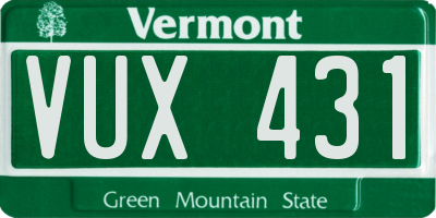 VT license plate VUX431