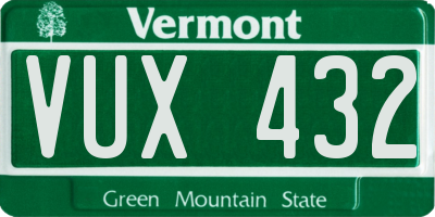 VT license plate VUX432