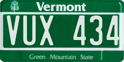 VT license plate VUX434