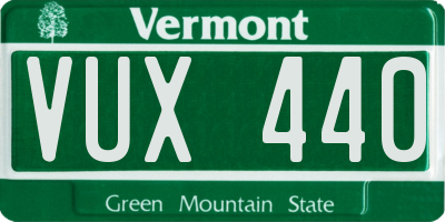 VT license plate VUX440