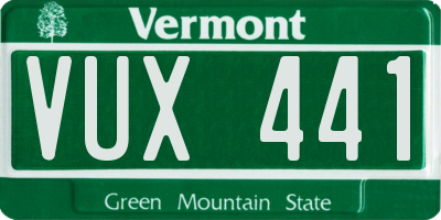 VT license plate VUX441
