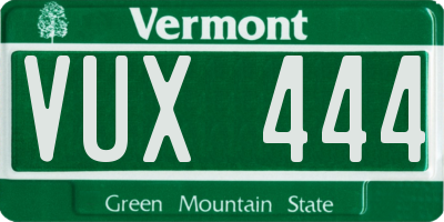 VT license plate VUX444