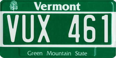 VT license plate VUX461