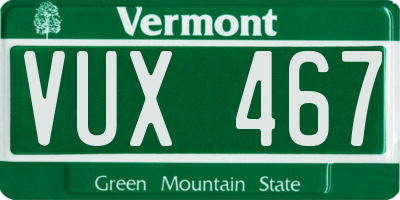 VT license plate VUX467