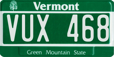VT license plate VUX468